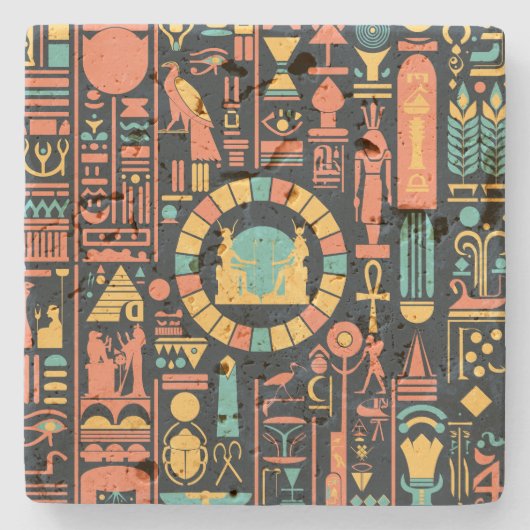 Egyptisch hiërogliefen stenen Onderzetter (Voorkant)