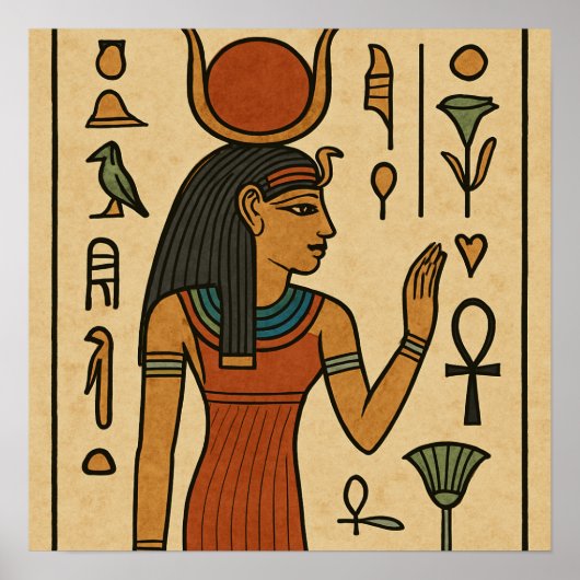 Egyptisch Hiërogliefenkunst Oude Symbolen Poster (Voorkant)