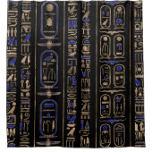 Egyptisch hiërogliefpatroon Gold Lapis Lazuli #2 Douchegordijn (Voorkant)