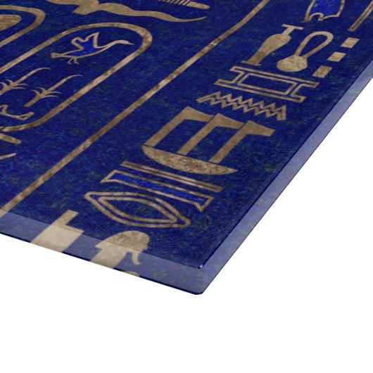 Egyptisch hiërogliefpatroon Gold Lapis Lazuli Snijplank (Hoek)