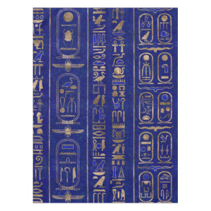 Egyptisch hiërogliefpatroon Gold Lapis Lazuli Tafelkleed