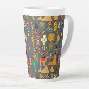 Egyptisch hiërogliefsymbool patroon farao latte mok