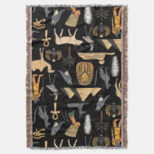 Egyptisch hiërogliefsymboolpatroon achtergrond deken (Voorkant Verticaal)