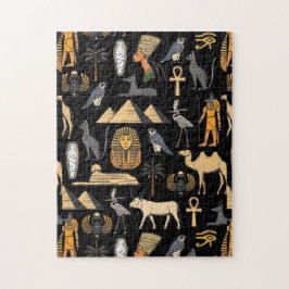  Egyptisch hiërogliefsymboolpatroon achtergrond   Legpuzzel