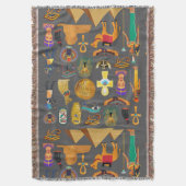 Egyptisch hiërogliefsymboolpatroon farao      deken (Voorkant Verticaal)