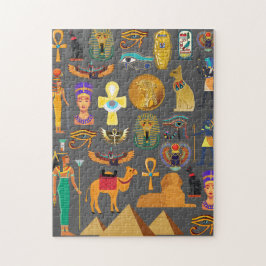 Egyptisch hiërogliefsymboolpatroon farao      legpuzzel