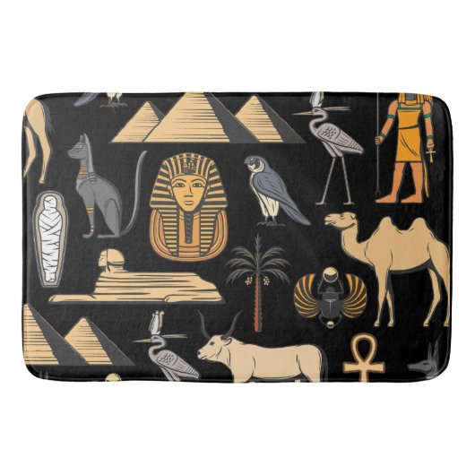 Egyptisch hiëroglifisch symbool patroon achtergron badmat (Voorkant)