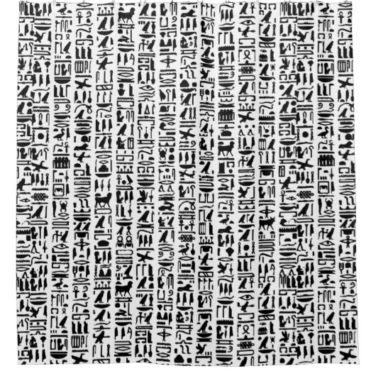 Egyptisch Hieroglyph Shower Curtain Douchegordijn (Voorkant)