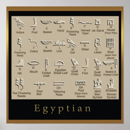 Egyptisch Hieroglyphics poster (Voorkant)