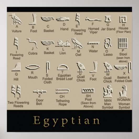 Egyptisch Hieroglyphics poster (Voorkant)