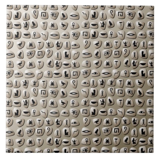 Egyptisch Hieroglyphics Stones Pattern Tegeltje (Voorkant)