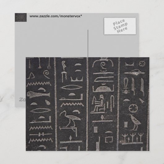 Egyptisch Hieroglyphs Briefkaart (Voorkant / Achterkant)