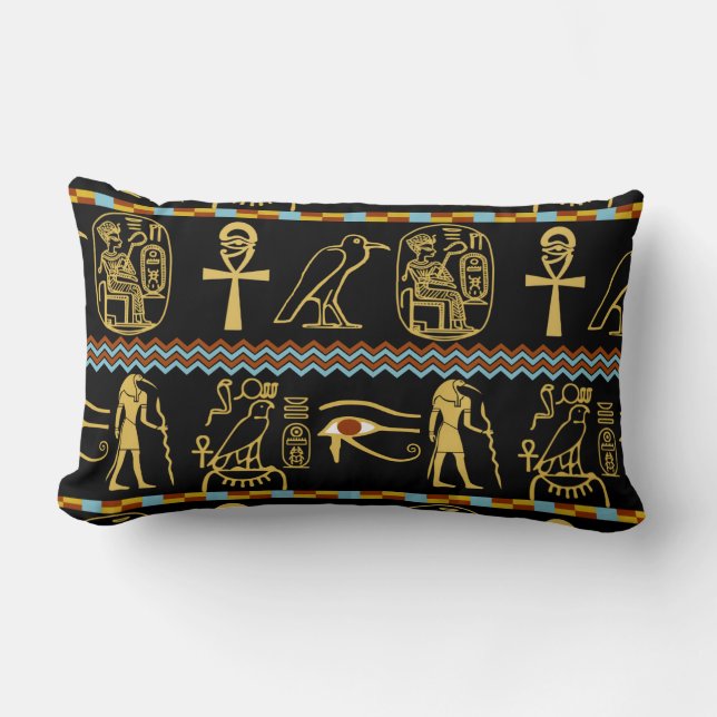 Egyptisch Hieroglyphs oog van het Horuspatroon Kussen (Voorkant)