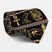 Egyptisch Hieroglyphs oog van het Horuspatroon Stropdas (Opgerold)