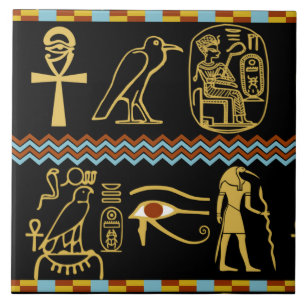Egyptisch Hieroglyphs oog van het Horuspatroon Tegeltje