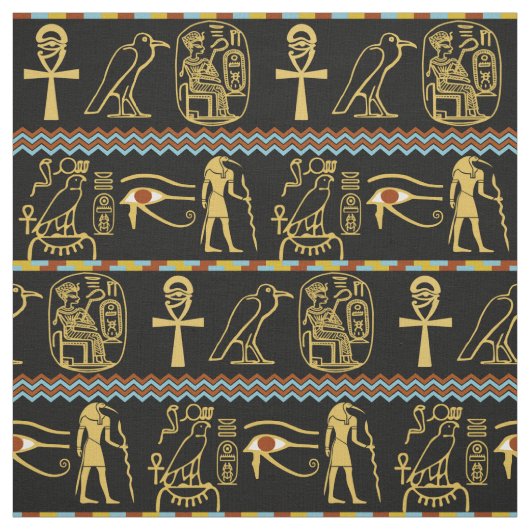 Egyptisch Hieroglyphs oog van Horus Tile Pattern Stof (Swatch)