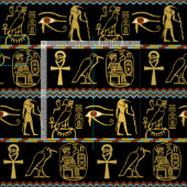 Egyptisch Hieroglyphs oog van Horus Tile Pattern Stof (Delen)