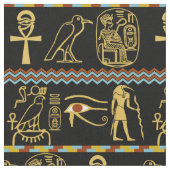 Egyptisch Hieroglyphs oog van Horus Tile Pattern Stof (Close Up)