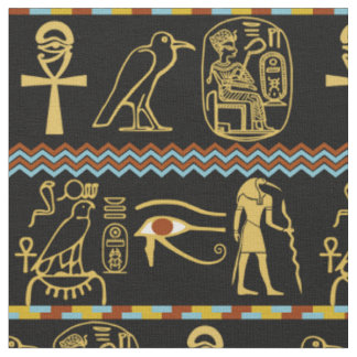 Egyptisch Hieroglyphs oog van Horus Tile Pattern Stof