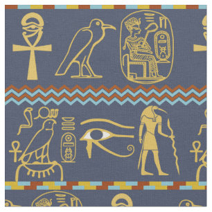 Egyptisch Hieroglyphs oog van Horus Tile Pattern Stof
