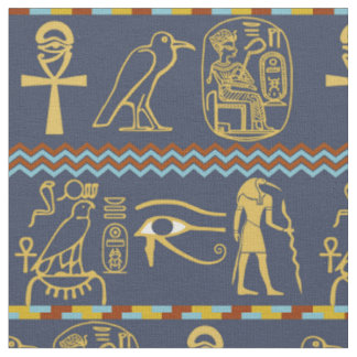 Egyptisch Hieroglyphs oog van Horus Tile Pattern Stof