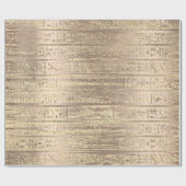 Egyptisch Hieroglyphs Roos GoldGold Wood Cadeaupapier (Vlak)
