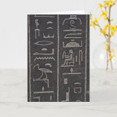 Egyptisch Hieroglyphs Wenskaart Kaart (Gele Bloem)