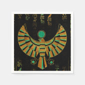 Egyptisch Horus Falcon Gold en kleurenkristal Servet (Voorkant)