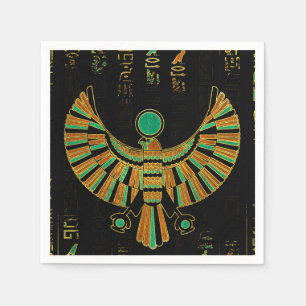 Egyptisch Horus Falcon Gold en kleurenkristal Servet