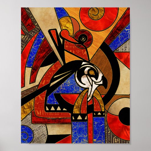 Egyptisch Horus Geometric Abstract Poster (Voorkant)