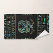 Egyptisch kattengoud en blauw gekleurd glas bad handdoek (Handdoek)