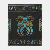 Egyptisch kattengoud en blauw gekleurd glas fleece deken (Voorkant)
