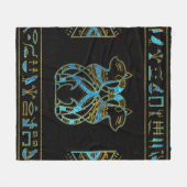 Egyptisch kattengoud en blauw gekleurd glas fleece deken (Voorkant (Horizontaal))