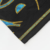 Egyptisch kattengoud en blauw gekleurd glas fleece deken (Hoek)