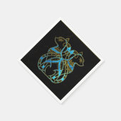 Egyptisch kattengoud en blauw gekleurd glas servetten (Hoek)