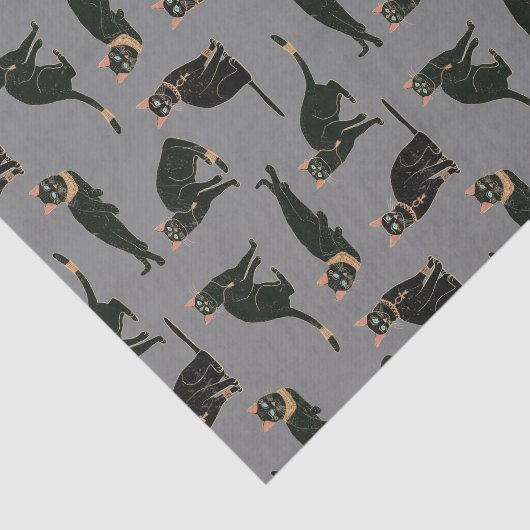 Egyptisch Kattenpatroon Tissuepapier (Detail)