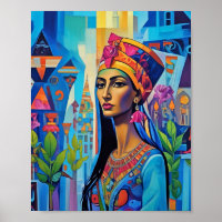 Egyptisch koningin ملكة مصري Poster papier (mat)