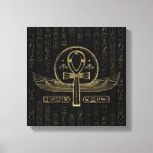 Egyptisch kruis - Ankh - Goud en zwart Canvas Afdruk (Voorkant)