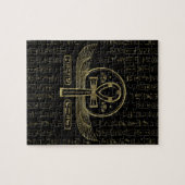 Egyptisch kruis - Ankh - Goud en zwart Legpuzzel (Horizontaal)