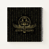 Egyptisch kruis - Ankh - Goud en zwart Notitieboek (Achterkant)