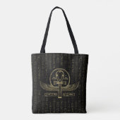 Egyptisch kruis - Ankh - Goud en zwart Tote Bag (Achterkant)