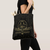 Egyptisch kruis - Ankh - Goud en zwart Tote Bag (Dichtbij)