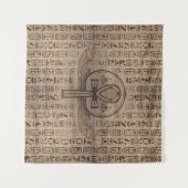 Egyptisch kruis - Ankh - Wooden Textuur Wandkleed (Voorkant (horizontaal))