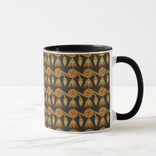 Egyptisch Lotus Flower Pattern on Black Coffee Mok