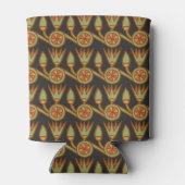 Egyptisch Lotus Flower Pattern op Black Koelbox Blikjeskoeler (Achterkant)