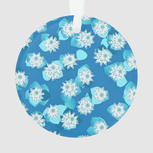 Egyptisch Lotus-patroon, kobalt en turquoise Ornament (achterkant)