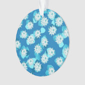 Egyptisch Lotus-patroon, kobalt en turquoise Ornament (voorkant)