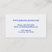 Egyptisch Lotus Pattern, Cobalt Blue en Turquoise Visitekaartje (Achterkant)