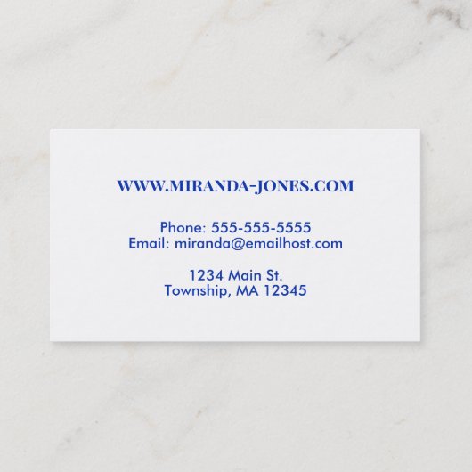 Egyptisch Lotus Pattern, Cobalt Blue en Turquoise Visitekaartje (Achterkant)