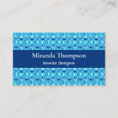 Egyptisch Lotus Pattern, Cobalt Blue en Turquoise Visitekaartje (Voorkant)